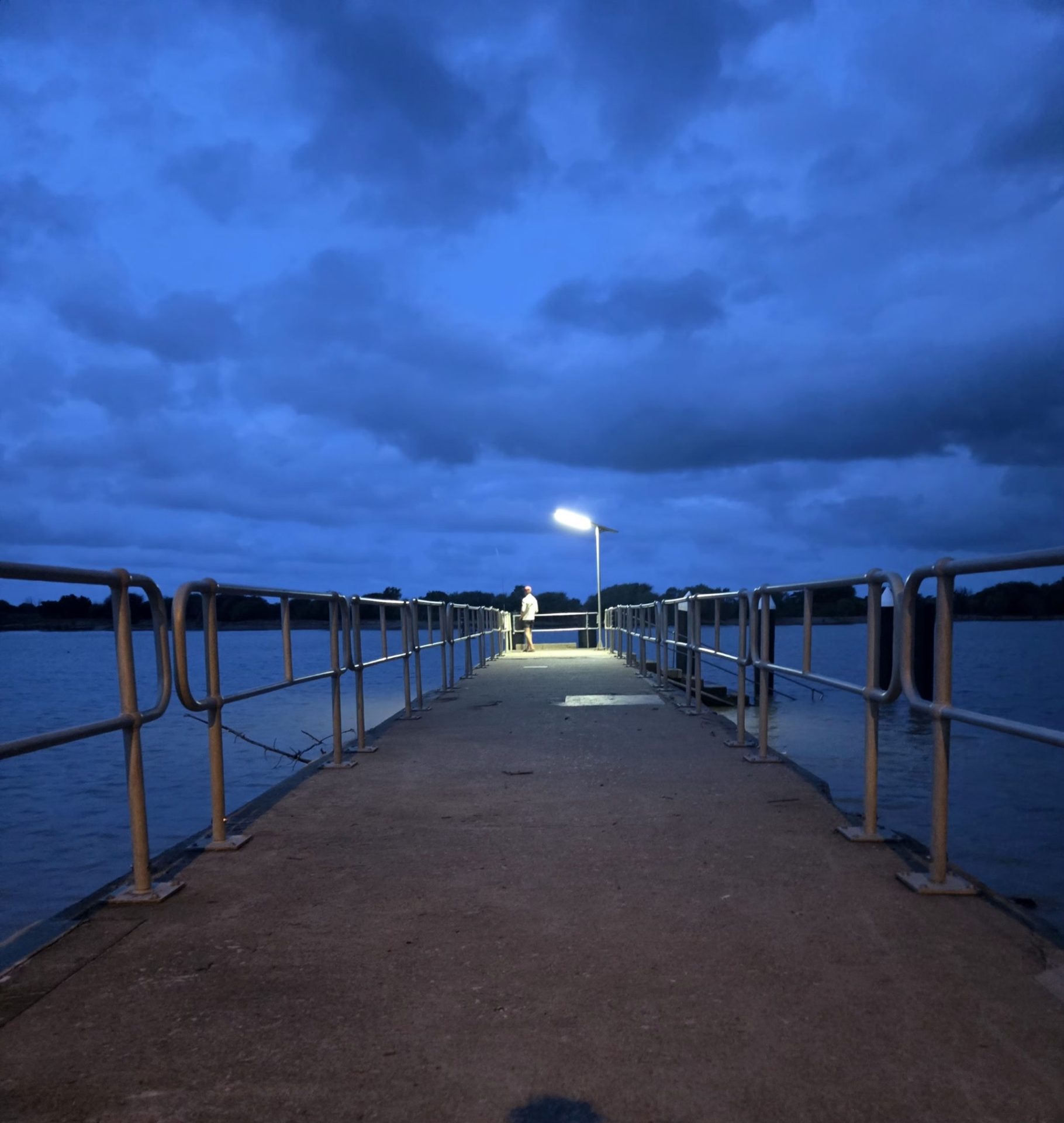 Groper Creek jetty illuminated for night fishing